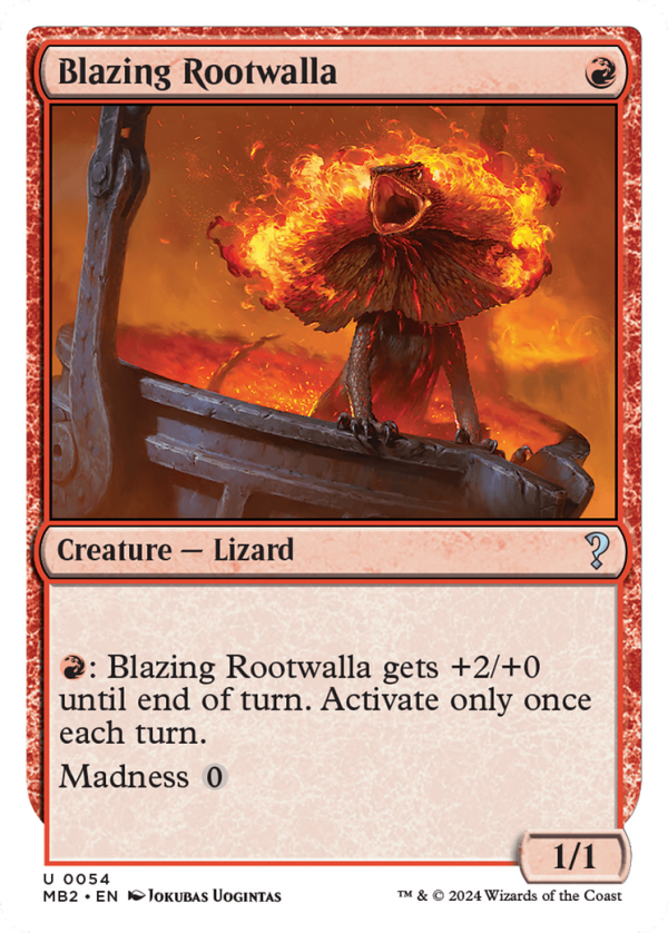 Blazing Rootwalla (White Border) [Mystery Booster 2] Hot on Sale