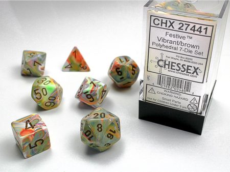 Chessex Dice Set - Festive Vibrant brown For Cheap