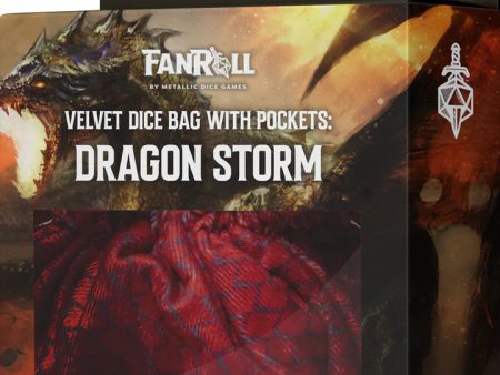 MDG Fanroll Velvet Dice Bag with Pockets - Dragon Storm Online now