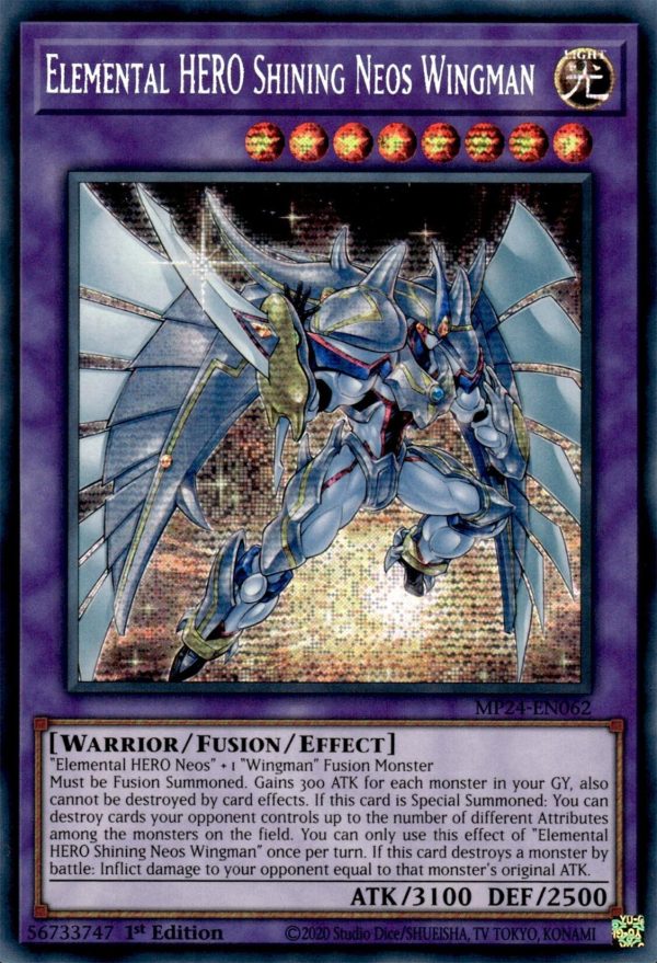 Elemental HERO Shining Neos Wingman [MP24-EN062] Prismatic Secret Rare on Sale