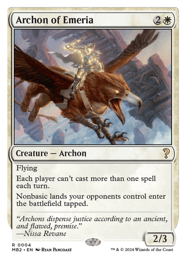 Archon of Emeria (White Border) [Mystery Booster 2] Online