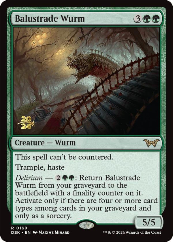 Balustrade Wurm [Duskmourn: House of Horror Prerelease Promos] on Sale