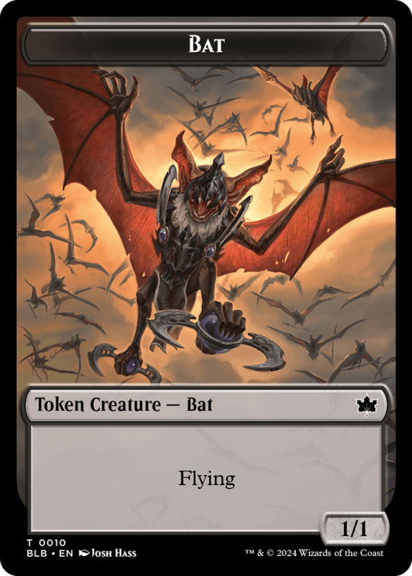 Bat    Warren Warleader Double-Sided Token [Bloomburrow Tokens] Fashion